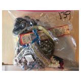 Costume Jewelry and Beads in Zip Plastic Bags