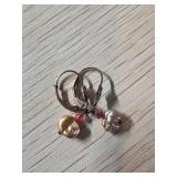 Gold-Fill Earrings with Pearl and Red Bead Accents