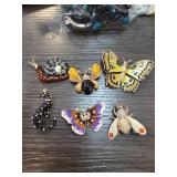 Six Colorful Animal-Themed Brooches