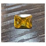 2-Carat Yellow Faceted Rectangular Gemstone