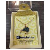 Gold Kiwi Bird Pendant Necklace by Katchakiwi with