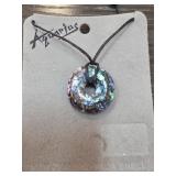 Handcrafted Paua Shell Pendant on Cord Necklace