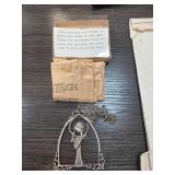 Silver Necklace with Religious Pendant from 1973 E