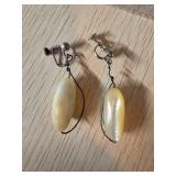 Sterling Silver Clip-On Earrings with Shell Accent