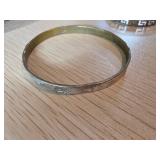 Sterling Silver Over Brass Bangle Bracelet With Em