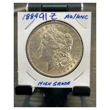 1889 Morgan Silver Dollar AU/UNC Condition " Hig