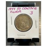 1944 Philippines 50 Centavos Silver Coin