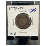 1940-M Mexican 10 Centavos Coin in Holder