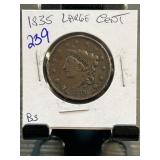 1835 Large Cent with Coronet Head Design