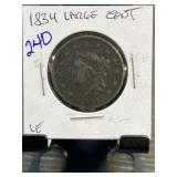 1834 United States Large Cent Coin in Holder