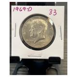 1969-D Kennedy Half Dollar in Holder