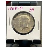 1968-D Kennedy Half Dollar, 40% Silver