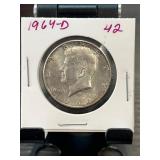 1964-D Kennedy Half Dollar in Display Holder