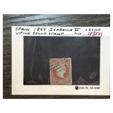 Spain 1855 Isabella II Stamp " 4 Cuartos " VF
