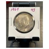 1964 Kennedy Half Dollar Silver Coin in Protective