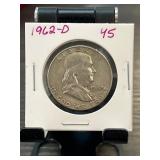 1962-D Franklin Half Dollar " Silver Coin in Hol