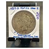 1927-D Top 50 VAM-2 Peace Dollar with Double Die M