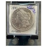 1881-S Morgan Silver Dollar in Protective Case