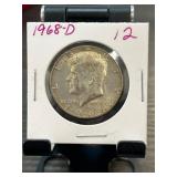 1968-D Kennedy Half Dollar in Display Holder