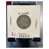 1942-S Jefferson Silver Wartime Nickel in Cardboar