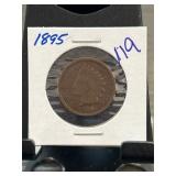 1895 Indian Head One Cent Coin in Holder