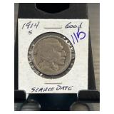 1914-S Buffalo Nickel in Collectors Holder