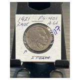 1921 Buffalo Nickel FS-401 Two Feathers Variety