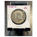 1968-D Kennedy Half Dollar in Protective Holder
