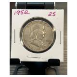 1952 Franklin Half Dollar, Circulated Condition, 9