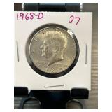 1968-D Kennedy Half Dollar in Display Holder