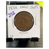 1838 U.S. Large Cent with Coronet Head