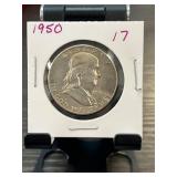 1950 Franklin Half Dollar in Display Holder