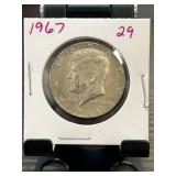 1967 Kennedy Half Dollar Coin in Stapled Cardboard