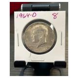 1964-D Kennedy Half Dollar, 90% Silver Coin