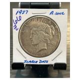 1927 Peace Silver Dollar, A.UNC Condition, Scarce