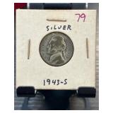 1943-S Silver Jefferson Wartime Nickel in Protecti