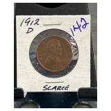 1912-D Lincoln Wheat Cent in Protective Display Ho