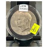 1978 Eisenhower One Dollar Coin in Protective Case