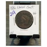 1816 Large Cent in AG Condition