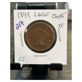 1849 United States Large Cent in VF Condition