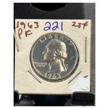 1963 Proof Quarter Dollar, Philadelphia Mint