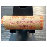 Roll of Silver Washington Quarters in Paper Wrap