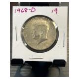 1968-D Kennedy Half Dollar in Coin Flip Holder