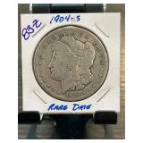 1904-S Morgan Silver Dollar in Protective Holder