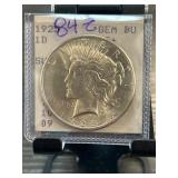 1925 Peace Silver Dollar Certified Gem BU 65+