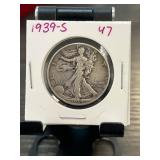 1939-S Walking Liberty Silver Half Dollar