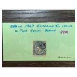 Spain 1867 Isabella II Issue Blue Postage Stamp