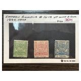 Eastern Rumelia 1884 Stamps #16-18 VF Mint (0 Gum)