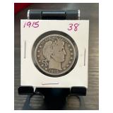 1915 Barber Half Dollar in Display Flip