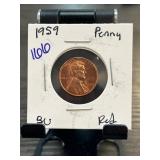1959 Lincoln Memorial Penny BU Red